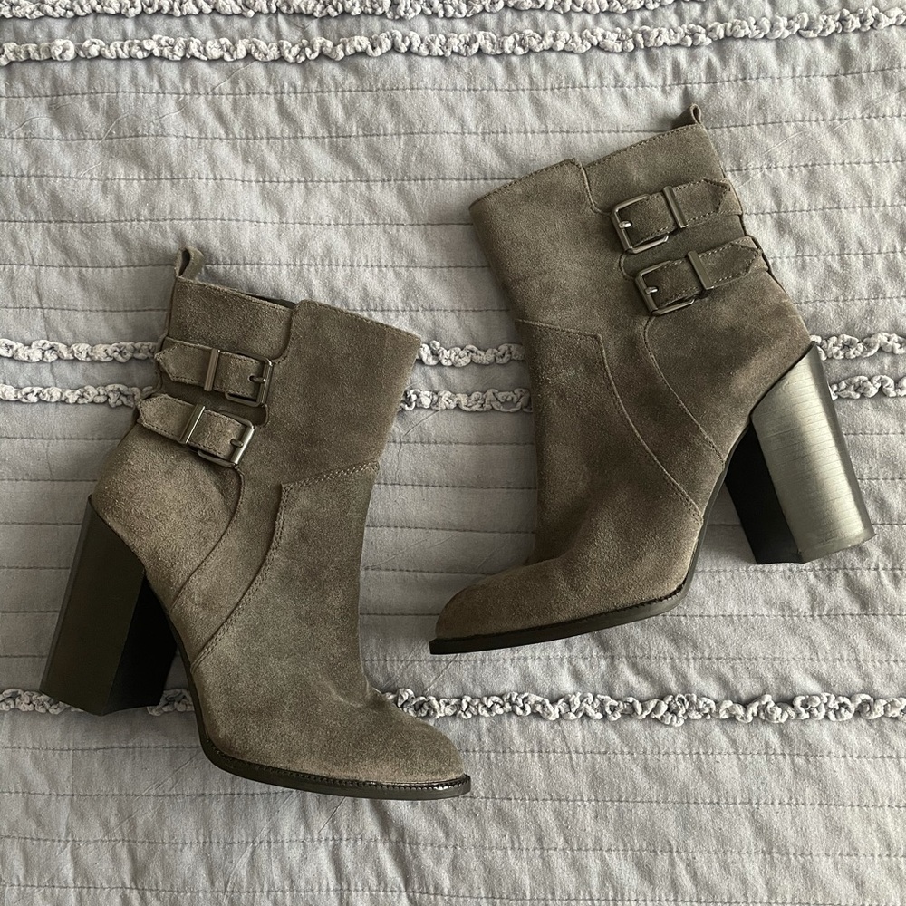 BCBG Grey Suede Boots
